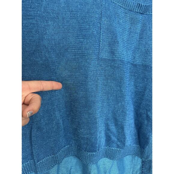 Alain Manoukian Italy Teal Viscose Sweater Womens Medium Blue Knit Elevated Chic - Picture 5 of 12